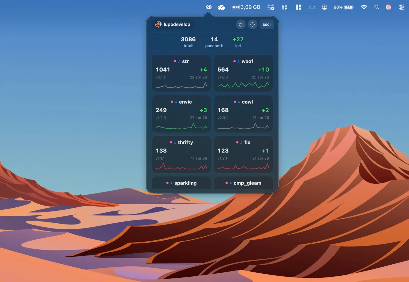 Hexy on macOS — package detail